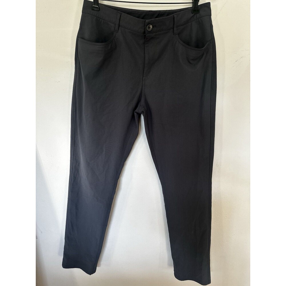 Vuori Men’s Gray Slim Tapered Flat Front Twill Pants 5-Pocket Waist 33